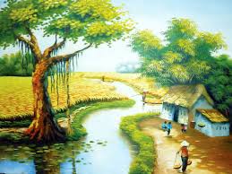 Những bức tranh sơn dầu cảnh đồng quê Việt Nam